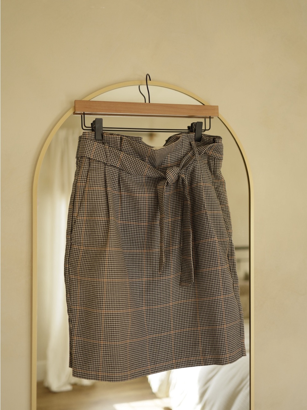 Plaid Knee Length Skirt